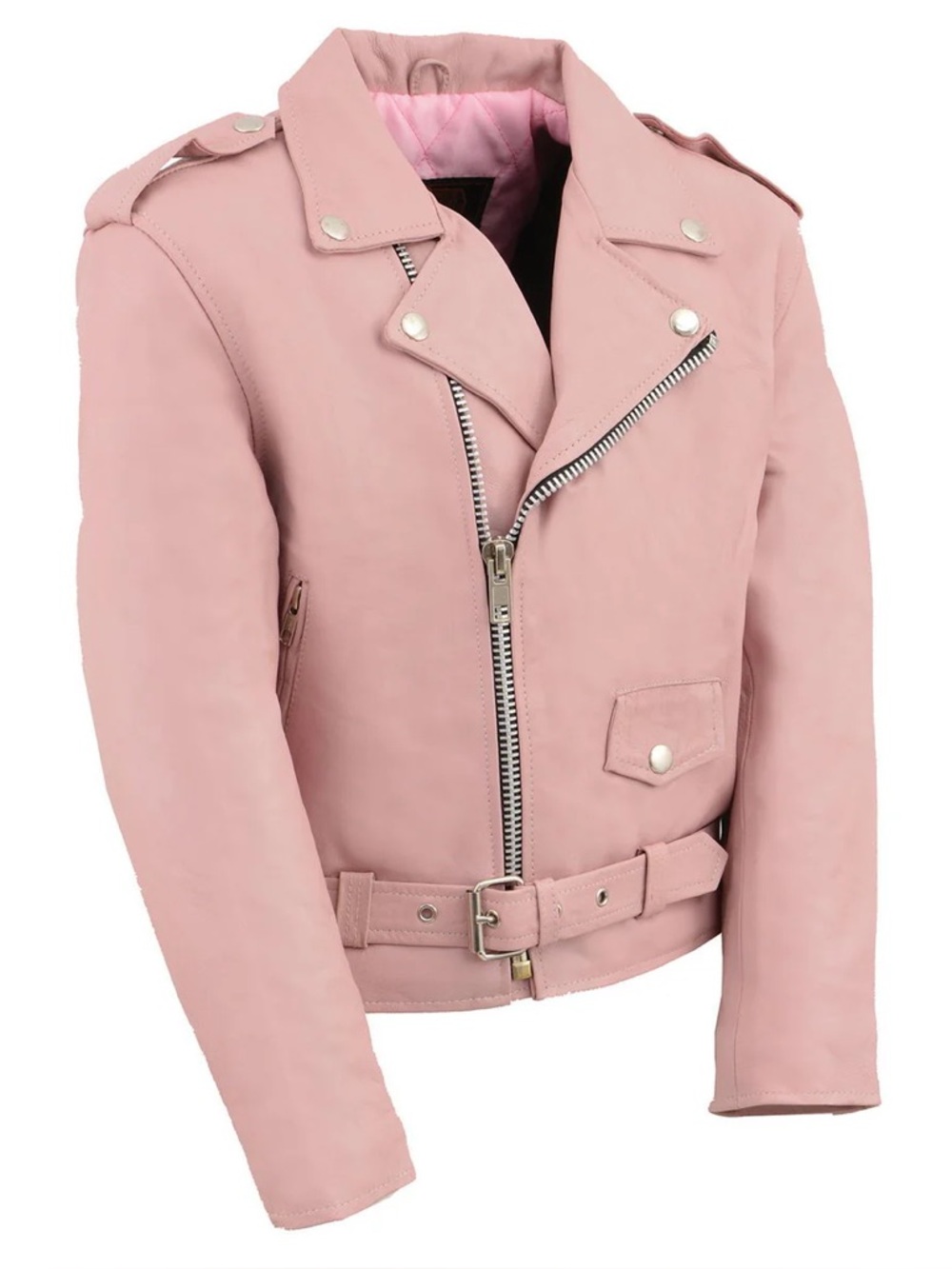 Milwaukee Leather SH2010 Girls Toddler Classic  Pink Leather Motorcycle Jacket